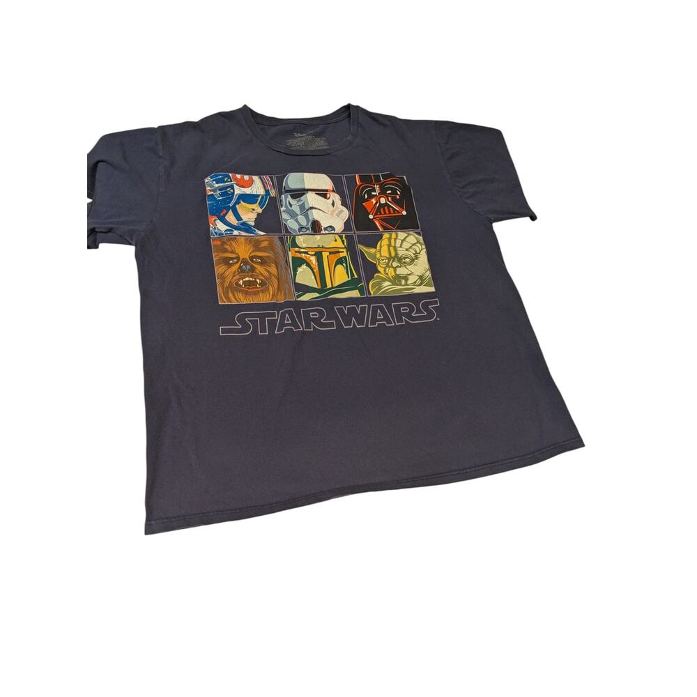 Star Wars Disney Mens 2XL T Shirt Sci Fi Graphic Darth Vader Yoda Chewbacca Boba - Picture 3 of 12